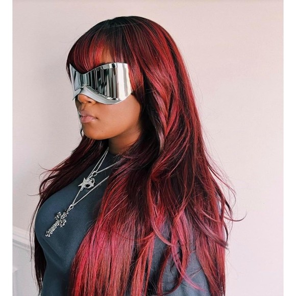 Futuristic Sunglasses for Men Women Oversized Wrap Around Shield Fashion Superhe - Picture 11 of 11